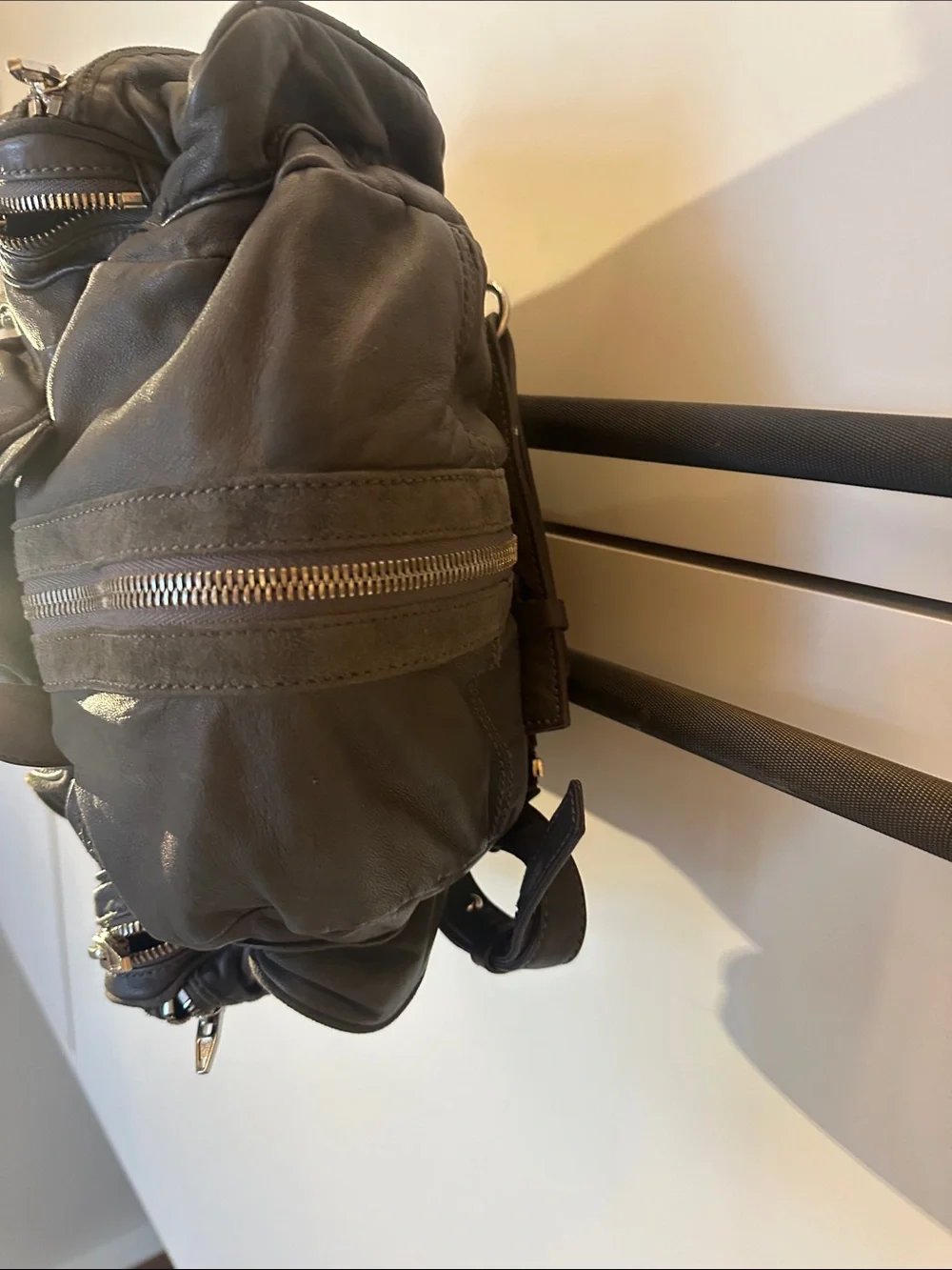 Alexander Wang Gray Leather Multi-Zip Backpack